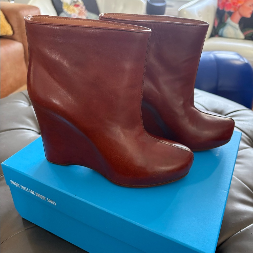 Maison Margiela Brown Wedge Boots
